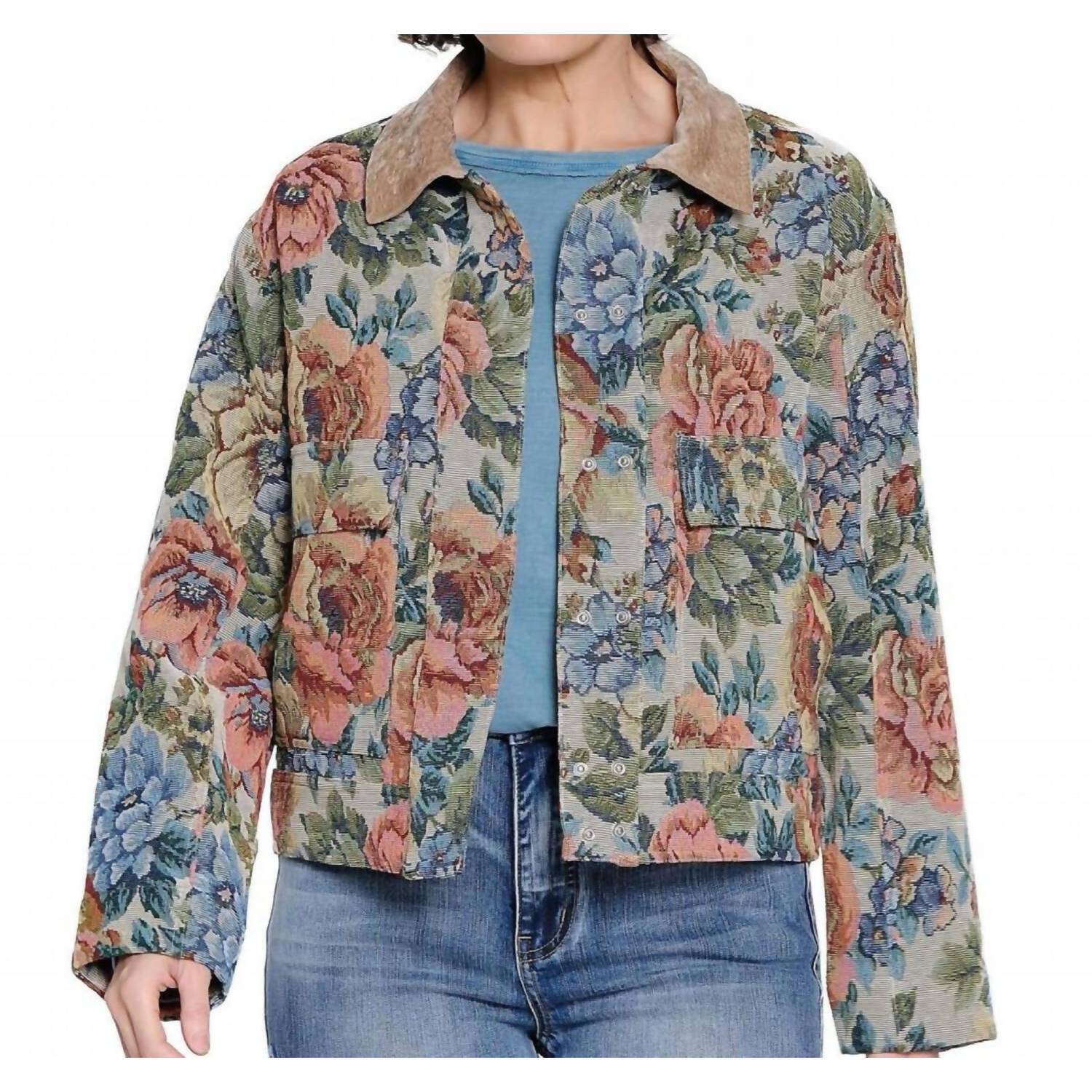 New Tru Luxe Tapestry Jacket In Floral Multi